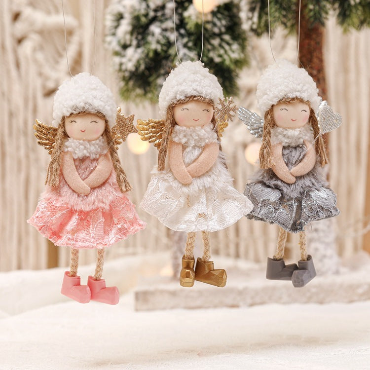 Christmas Lace Angel Doll Christmas Tree Small Pendant Lift Snowflake Girl Christmas Show Window Decorations Accessories Christmas Lace Angel Doll Christmas Tree Small Pendant Lift Snowflake Girl Christmas Show Window Decorations Accessories